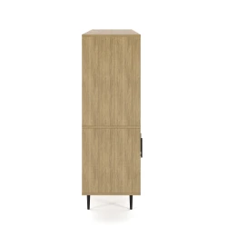 Rhett, Hutch with Bookcase paired with Credenza with Doors, 29 Inch, Side View