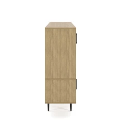 Rhett, Hutch with Doors paired with Credenza with Doors and Center Drawers, 22 Inch, Side View