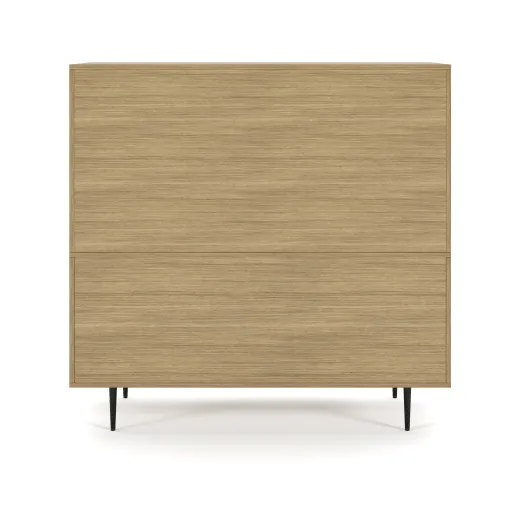Rhett, Hutch with Doors paired with Credenza with Doors and Center Drawers, 29 Inch, Back View