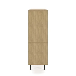 Rhett, Hutch with Doors paired with Credenza with Doors and Center Drawers, 29 Inch, Side View