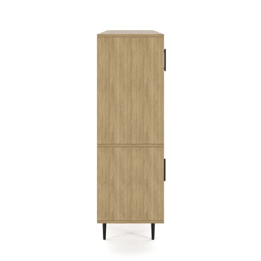 Rhett, Hutch with Doors paired with Credenza with Doors and Center Drawers, 29 Inch, Side View