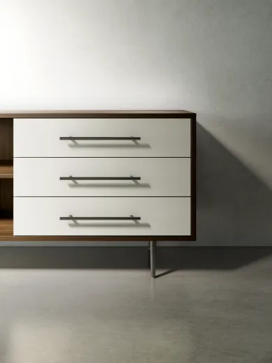 Rhett, Credenza with Drawers and Bookcase Shell & Shelves