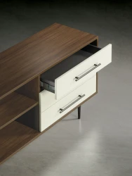 Rhett, Credenza with Drawers and Bookcase Shell & Shelves