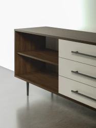 Rhett, Credenza with Drawers and Bookcase Shell & Shelves