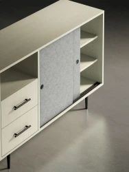 Rhett, Credenza with Drawers & Sliding Doors
