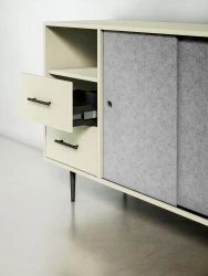 Rhett, Credenza with Drawers & Sliding Doors