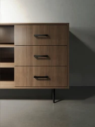 Rhett, Credenza with Drawers & Center Bookcase