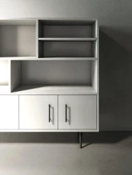 Rhett, Hutch with Bookcase paired with Credenza with Doors