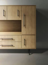 Rhett, Hutch with Doors paired with Credenza with Doors and Center Drawers