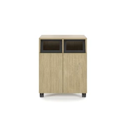 Calibrate Mobile Trash Recycling Centers, 2-bay, Front View