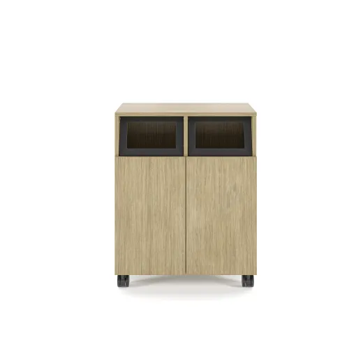 Calibrate Mobile Trash Recycling Centers, 2-bay, Front View