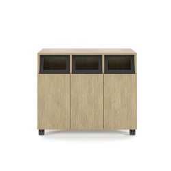 Calibrate Mobile Trash Recycling Centers, 3-bay, Front View