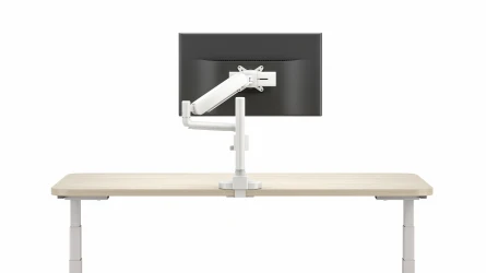 Performance Series Monitor Arm, single arm in white, back view