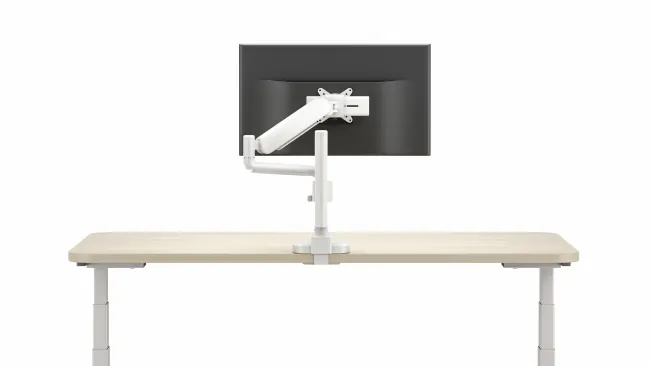 Performance Series Monitor Arm, single arm in white, back view