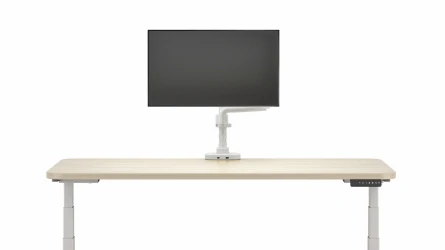 Performance Series Monitor Arm, single arm in white, front view