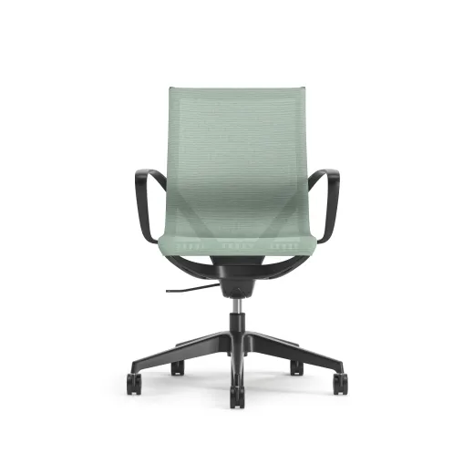 Roya Teal Mesh, Black Frame, front view