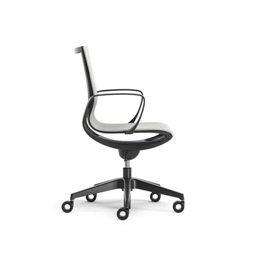 Roya White Mesh, Black Frame, side view