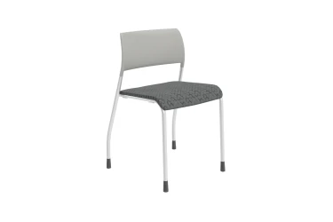 Pierce Stacking Chair in Grey with Upholstered Seat