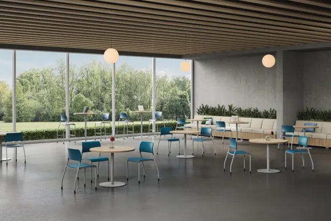 Pierce Stools and Day-to-Day Tables in Cafe