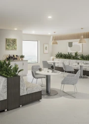 LB Lounge, Calibrate Dry Planters, Day-to-Day Café Tables, Powered Table, Juggle, AIS CaseWorks, Disc Base Table​