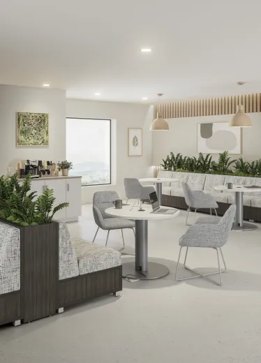 LB Lounge, Calibrate Dry Planters, Day-to-Day Café Tables, Powered Table, Juggle, AIS CaseWorks, Disc Base Table​