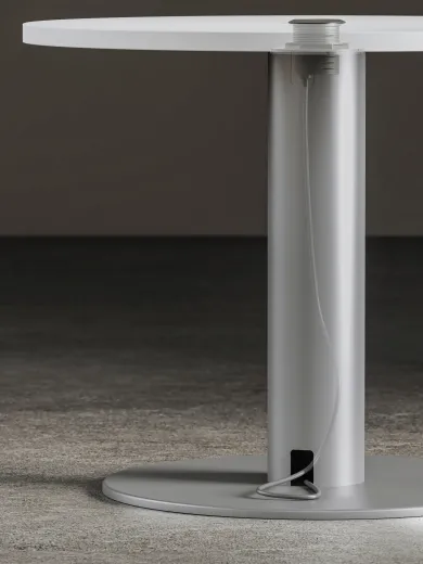 Day-to-Day Tables, Large Disc Base, Round Table, Powered Table, Powered Disc Base, Detail ​