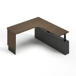 Telescoping End Panel Base, Integrated Calibrate Height Adjustable Table, Radius Corners, 24