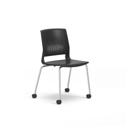 Quarry 4-Leg with Casters, Side Chair, Guest Chair, 3/4 View