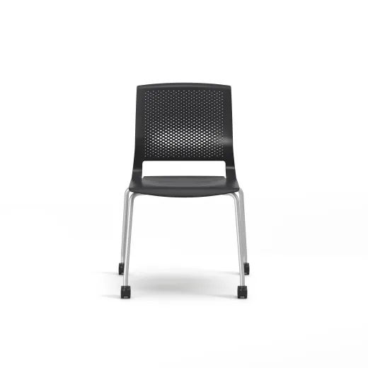 Quarry 4-Leg with Casters, Side Chair, Guest Chair, Front View