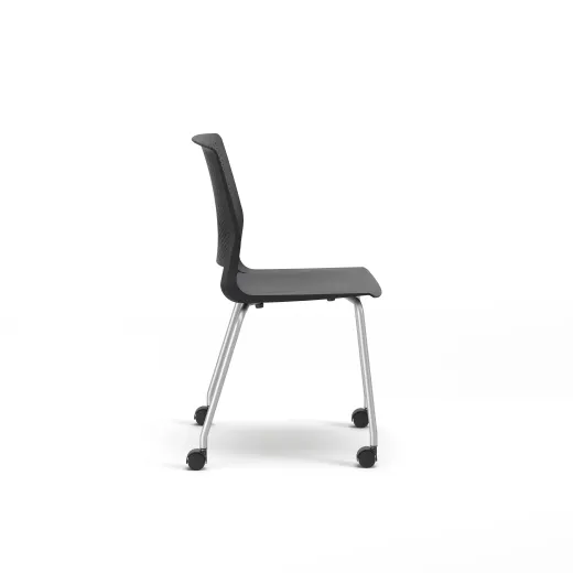 Quarry 4-Leg with Casters, Side Chair, Guest Chair, Side View