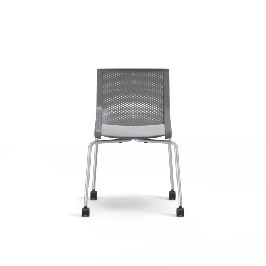 Quarry 4-Leg with Casters, Side Chair, Guest Chair, Back View