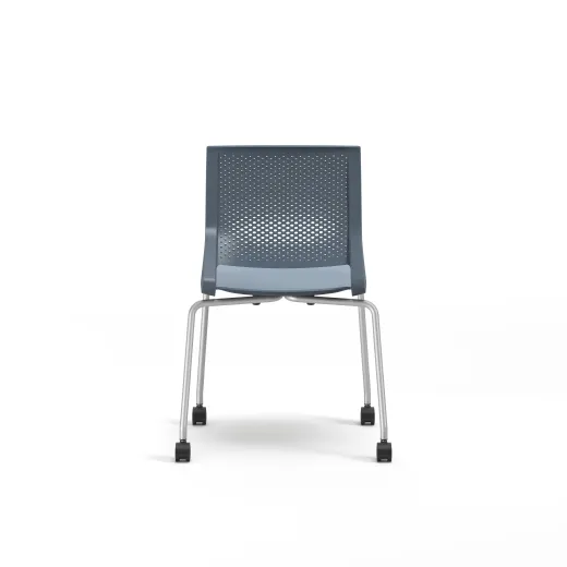 Quarry 4-Leg with Casters, Side Chair, Guest Chair, Back View