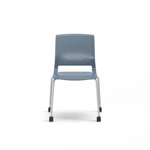 Quarry 4-Leg with Casters, Side Chair, Guest Chair, Front View