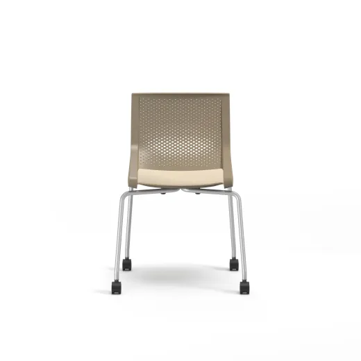 Quarry 4-Leg with Casters, Side Chair, Guest Chair, Back View