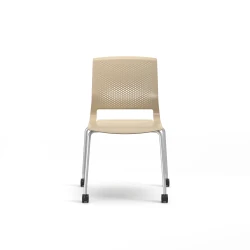 Quarry 4-Leg with Casters, Side Chair, Guest Chair, Front View