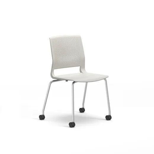 Quarry 4-Leg with Casters, Side Chair, Guest Chair, 3/4 View