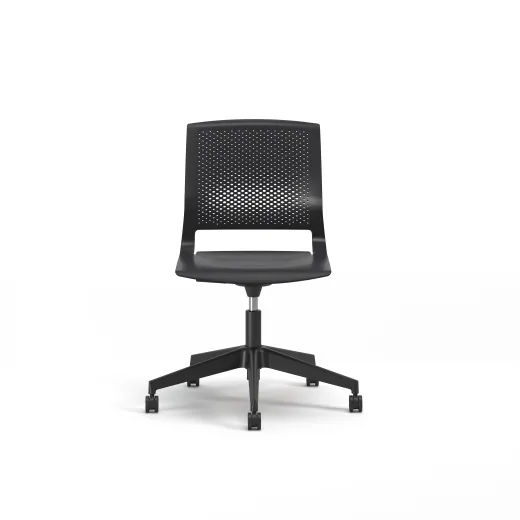 Quarry, 5-Star Swivel Base, Side Chair, Guest Chair, Front View