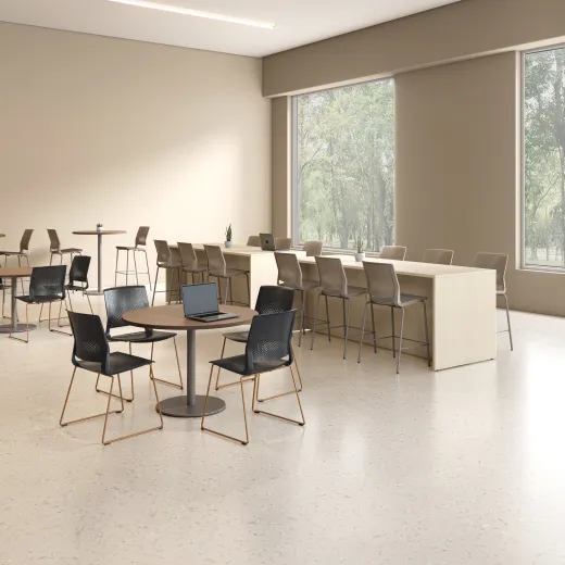 Café, AIS CaseWorks, Quarry Side Chairs, Bar Stools, Counter Stools, Calibrate Dry Planters, Hakr Sofa, Banquette, Day-to-Day Café Tables​