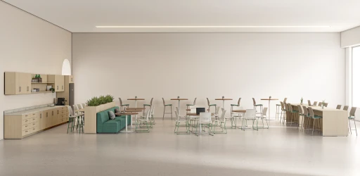 Café, AIS CaseWorks, Quarry Side Chairs, Bar Stools, Counter Stools, Calibrate Dry Planters, Hakr Sofa, Banquette, Day-to-Day Café Tables​