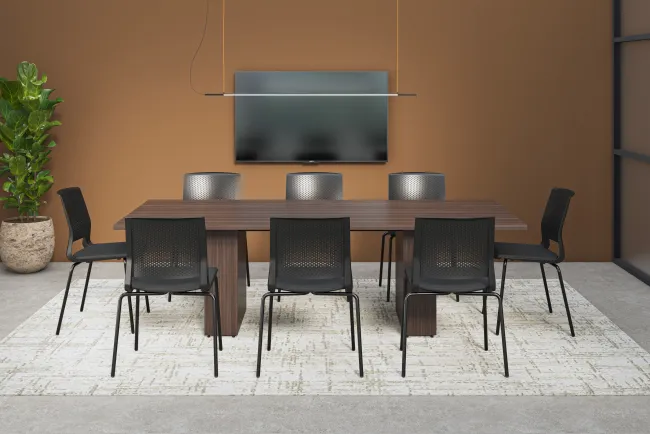 Conference room, Calibrate Conference Table, Quarry 4-Leg Chair with Glides​