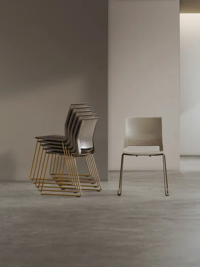 Quarry Chairs, Quarry Sled Base Chair, Stacked Quarry Chairs​