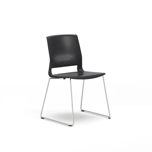Quarry, Sled Base, Side Chair, Guest Chair, 3/4 View