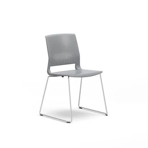 Quarry, Sled Base, Side Chair, Guest Chair, 3/4 View