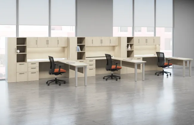 Calibrate Series Casegoods Open Plan with Upton Seating