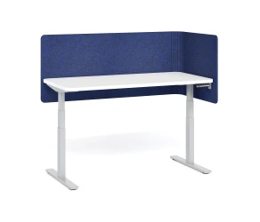 Day-to-Day height adjustable table with radius corners and L-wrap radius corner PET screen