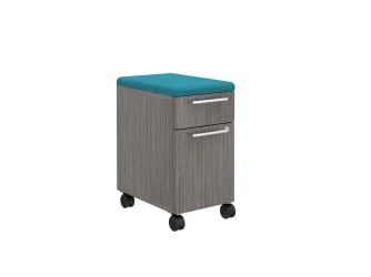 Calibrate Series Storage 12” B/F Pedestal with Casters and Fabric Seat