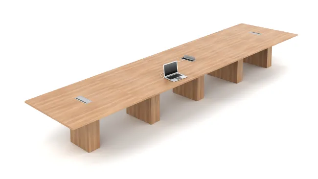 Calibrate Conference 5 base tapered top table with long directional grain
