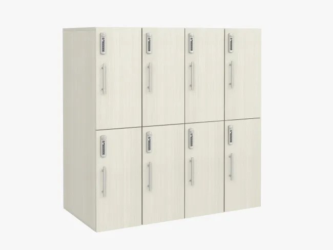 Calibrate Storage 50” Lockers, 2 high, 4 across with digital locks