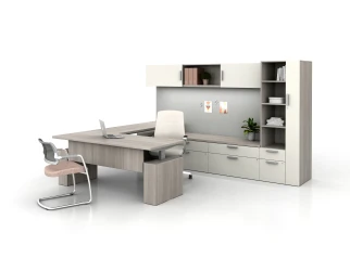 Calibrate Casegoods Private Offiice, U-shaped application with height adjustable desk