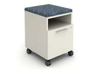 Cubby Ped with Top Opening and File Drawer